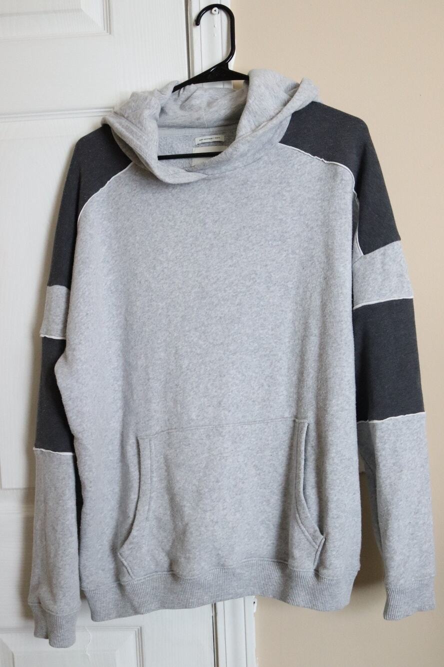 American Eagle Women’s Ahh-Mazingly Soft Colorblock Hoodie - Gray - Size M